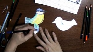 Кормушка для птиц. Рисунок для детей. Как нарисовать птицу в кормушке.