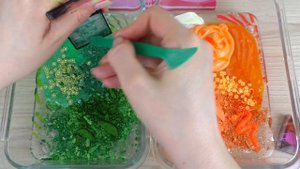 KIWI vs ORANGE SLIME Series3 Season Fruit Mix Satisfying Slime Videos