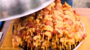 #шашлык#шпажках# Шашлык на шпажка. Готовим на углях и решётки Barbecue on skewers. Cooking on coals