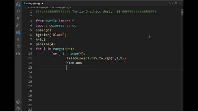 python turtle graphics tutorial || #design88  || Python graphics