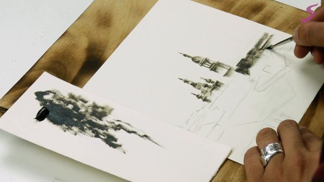 Экспресс-урок в технике «сухая кисть» | Рисуем Санкт-Петербург смотреть онлайн