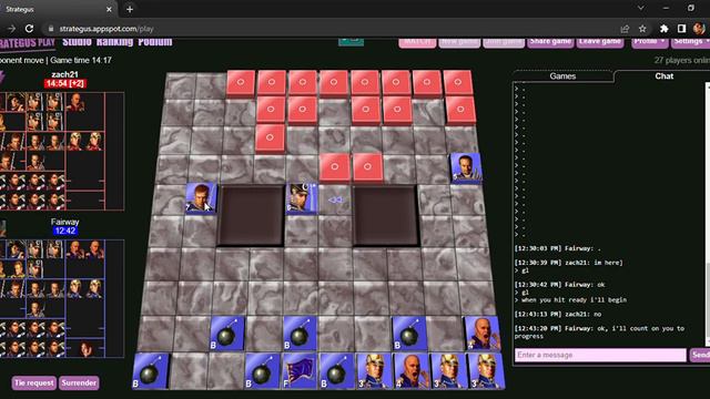 Stratego - Ranked Game on Strategus #21 - Fairway v Zach21 смотреть онлайн