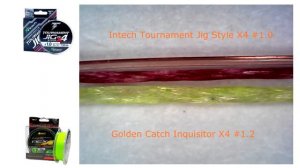 Тест шнуров для рыбалки. Intech Tournament Jig Style X4. Golden Catch Inquisitor X4