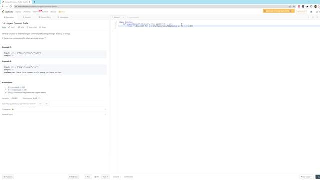 14. Longest Common Prefix - Python - One Line