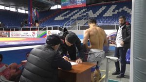 Взвешивание борцов чемпионат СКФО 2023 до 74 кг.