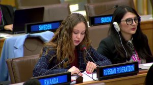 Г.М.Хусанова в Третьем комитете 74-й сессии ГА ООН по п.26 повестки дня «Улучшение положения женщин»