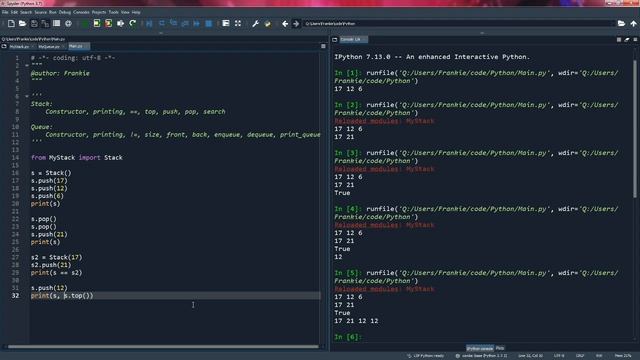 Python Stack and Queue Testing