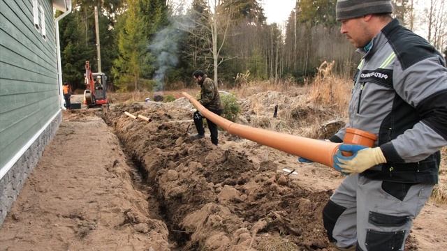 Канализация и отвод воды в загородном доме на свайном фундаменте. Септик, дренаж, водопровод. смотреть онлайн