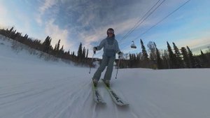 Шерегеш. Спуск по сектору A на лыжах