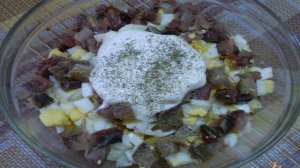 Картофельный салат с копченой иваси