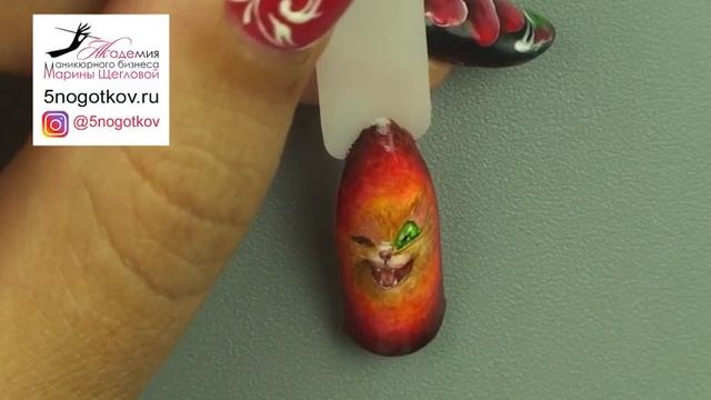 МК ?? РИСУЕМ Забавного Котика ? Дизайн ногтей от Марины Щегловой смотреть онлайн