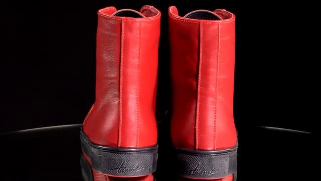 Кеды высокие красные женские кожаные 0159 - #днепровскийбукин смотреть онлайн