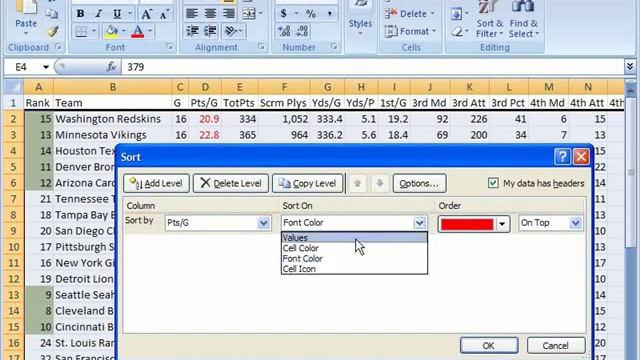 Sort data in Excel смотреть онлайн
