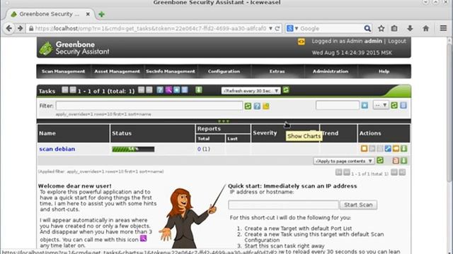 Scanning Debian Linux with OpenVAS 8.0.4 смотреть онлайн