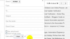 How to search mails by date in gmail