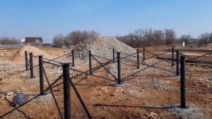 Свайный фундамент с деревянным ростверком под модульный каркасный дом