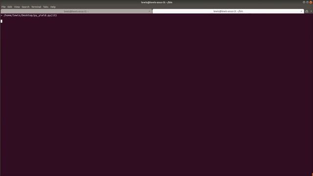 Visual Python yield keyword