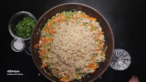 Перловка с грибами и овощами