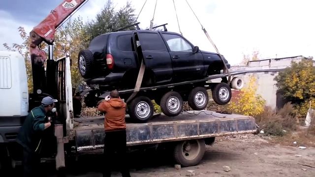 Нива Шевроле на гусеницах. Отправка к заказчику. смотреть онлайн