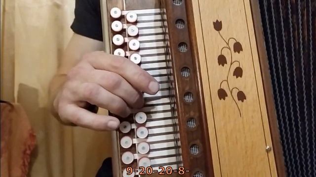 Оренбургский пуховый платок(разбор на гармони с цифрами)