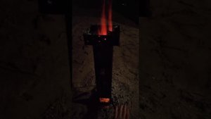 Ракетная печь.Тест.Как горит.