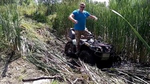 Тест гусеничного колеса для квадроцикла на проходимость.