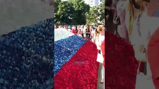 ?? Праздник начинается с мирового рекорда! российский флаг из живых цветов собрали в Краснодаре смотреть онлайн