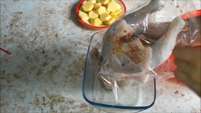 Курица с картофелем в пакете для запекания