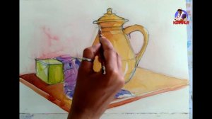 how to draw still life painting in watercolor | 10 ශ්රේණිය චිත්ර | ගුරුලේත්තුව | ද්රව්ය බලා ඇඳී