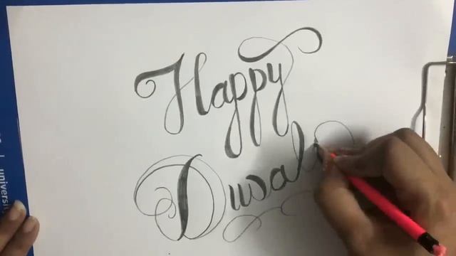 How to write happy diwali in calligraphy for beginners смотреть онлайн