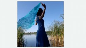 Шаль Орхидейная, ажурная шаль спицами, платное описание вязания