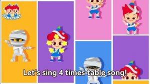 4 Times Table Song | Multiply by 4 | School Songs | Multiplication Songs for Kids | JunyTony
