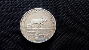 1 союзный талер Германия, 1861 г..Ангальт-Бернбург.Обзор.