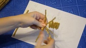 Делаем своими руками снежинку из проволоки шенил