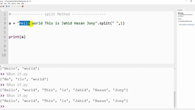 Python Basic Bangla Tutorial 18 – Python Split Method