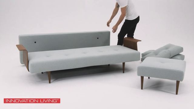 Обзор дивана и пуфа Innovation Living Recast Plus с подлокотниками смотреть онлайн