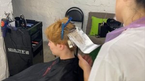 Осветление волос. Не затрагивая корней. Короткая стрижка