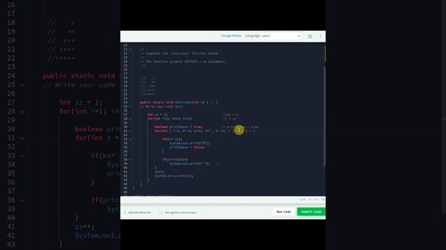Coding Challenge | Java Algorithms | Part 11 | Staircase Program | Coding Solution | Hackerrank