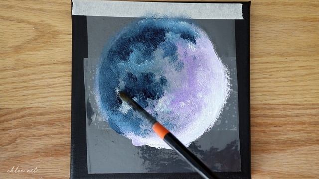 Full Moon Painting ?| Black Canvas Acrylic Painting | How to paint moon #111 смотреть онлайн