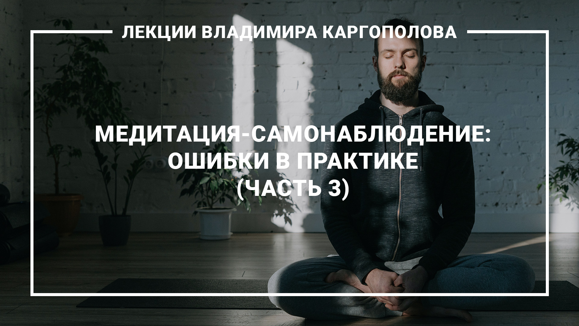 Лекции В. Каргополова. 13.1. Медитация-самонаблюдение. Ошибки в практике (часть 3)