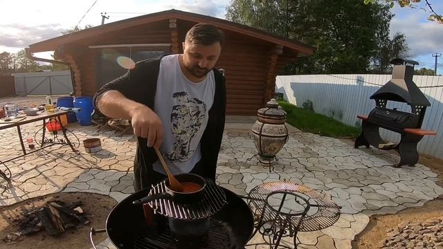 Стейк из Мякоти Говяжьего бедра на Гриле! Быстрый соус и шампиньоны!