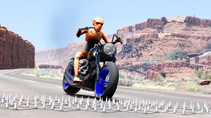 Столкновения на высокой скорости с полосой шипов #57 – BeamNG Drive