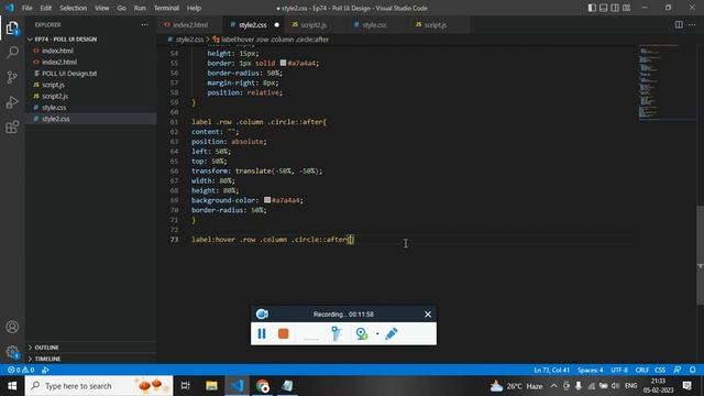 Ep74 Poll UI Design HTML CSS Javascript tutorial with source code