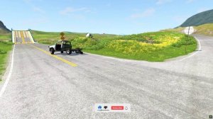 Еврогрузовик пересекает высокий мост BNG – BeamNG.Drive