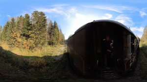 Видео 360 из кабины эпичного паровоза - ретро поезда "Рускеальский экспресс"