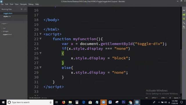 How To Create Toggle Hide Show Button In Html Css and JavaScript ...