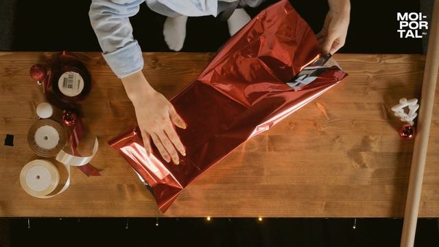 Как упаковать подарок с ручкой | Упаковка новогоднего подарка