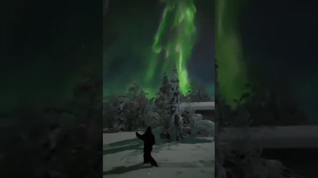 Northern lights in Finland ?Северное сияние в Финляндии