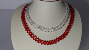 Бисероплетение.  Украшение из бисера. Ожерелье из бисера и биконусов. 2 варианта .Пошаговый МК.