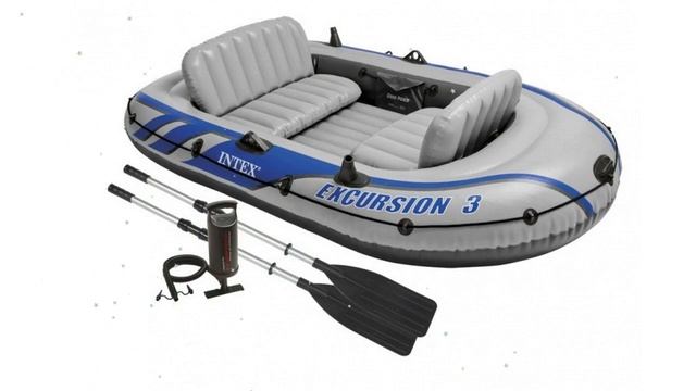 Надувная лодка Excursion 3 Set, весла/насос, до 300кг (Intex) обзор 68319 смотреть онлайн